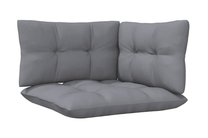 Trädgårdssoffa 5-sits med grå dynor massiv furu - Grå - Utemöbler - Loungemöbler - Loungesoffa
