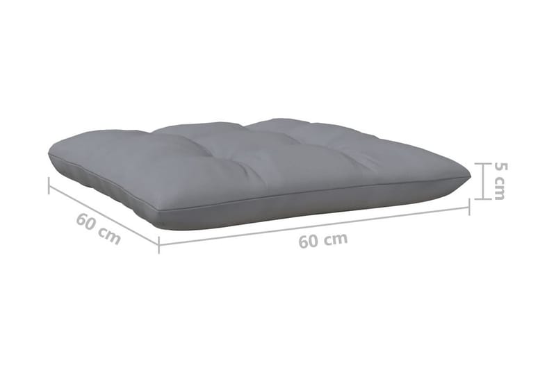 Trädgårdssoffa 5-sits med grå dynor massiv furu - Grå - Utemöbler - Loungemöbler - Loungesoffa
