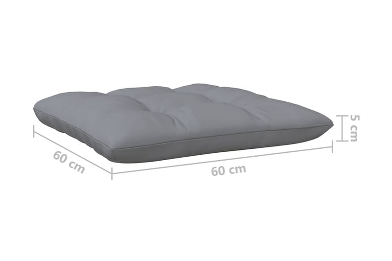 Trädgårdssoffa 5-sits med grå dynor massiv furu - Grå - Utemöbler - Loungemöbler - Loungesoffa