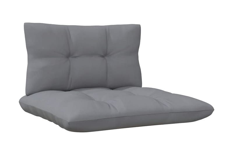 Trädgårdssoffa 5-sits med grå dynor massiv furu - Grå - Utemöbler - Loungemöbler - Loungesoffa