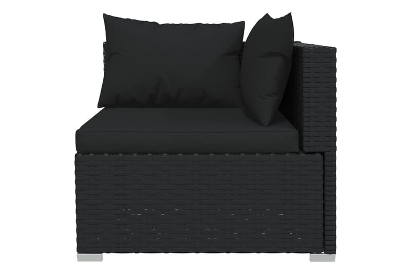 TvåsitsUtesoffa med dynor konstrotting svart - Svart - Utemöbler - Loungemöbler - Loungesoffa