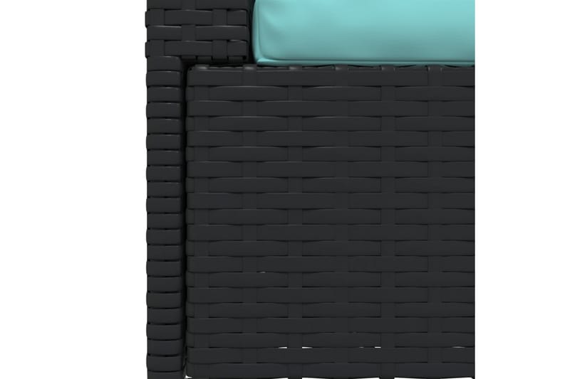 TvåsitsUtesoffa med dynor konstrotting svart - Svart/blå - Utemöbler - Loungemöbler - Loungesoffa