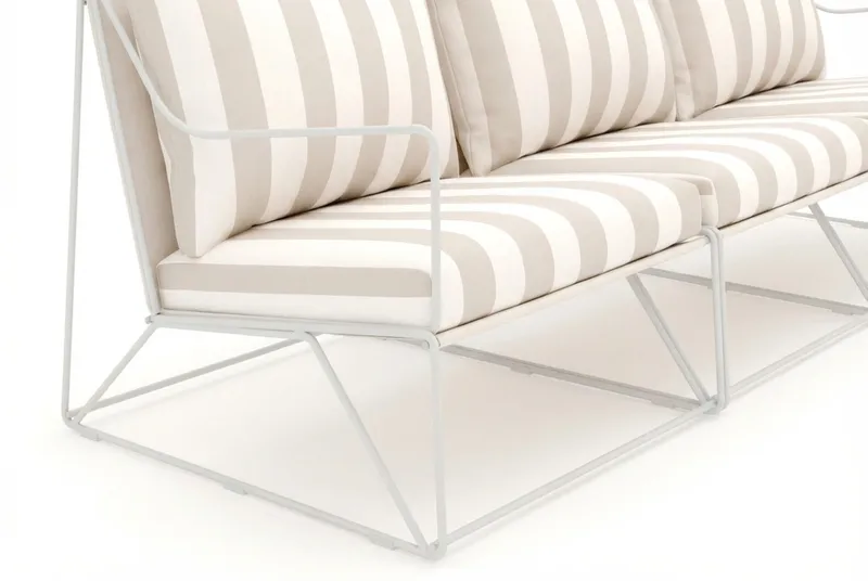Usteryd 3 sits Loungesoffa - Beige/Striped - Utemöbler - Loungemöbler - Loungesoffa