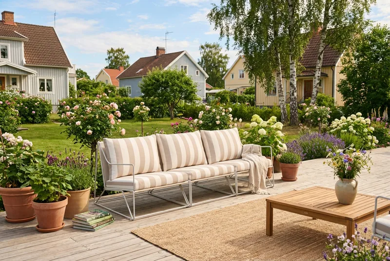 Usteryd 3 sits Loungesoffa - Beige/Striped - Utemöbler - Loungemöbler - Loungesoffa