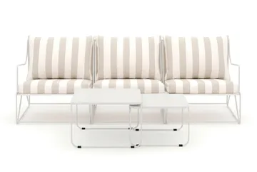 Usteryd 3 sits Loungesoffa med satsbord - Beige/Striped - Utemöbler - Loungemöbler - Soffgrupp utomhus