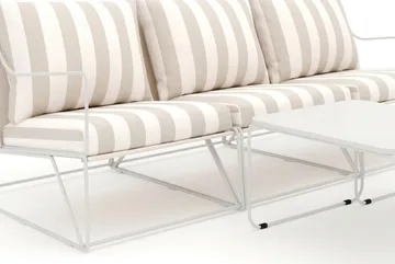 Usteryd 3 sits Loungesoffa med satsbord - Beige/Striped - Utemöbler - Loungemöbler - Soffgrupp utomhus