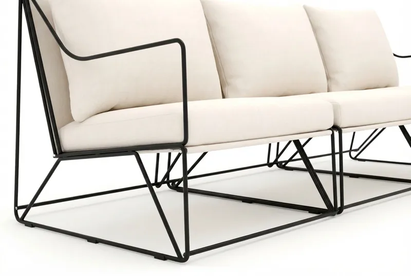 Usteryd 3 sits Loungesoffa - Svart/Beige - Utemöbler - Loungemöbler - Loungesoffa