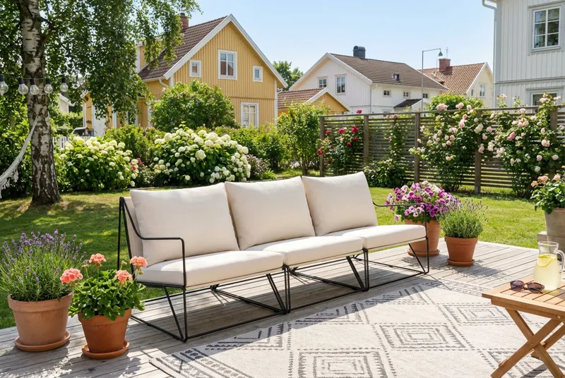 Usteryd 3 sits Loungesoffa - Svart/Beige - Utemöbler - Loungemöbler - Loungesoffa