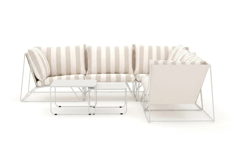 Usteryd utomhus hörnsoffa 5-sits vändbar - Beige/Striped - Utemöbler - Loungemöbler - Soffgrupp utomhus
