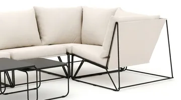 Usteryd utomhus hörnsoffa 5-sits vändbar - Svart/Beige - Utemöbler - Loungemöbler - Soffgrupp utomhus