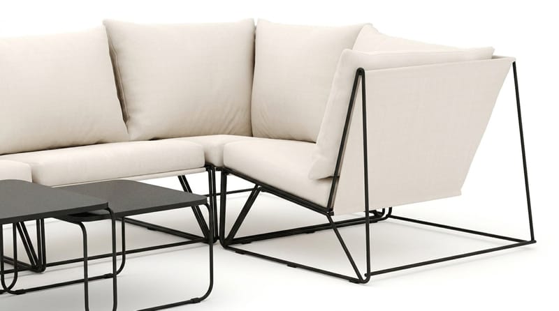 Usteryd utomhus hörnsoffa 5-sits vändbar - Svart/Beige - Trädgård & spabad - Utemiljö - Altan & terrass - Altanmöbler