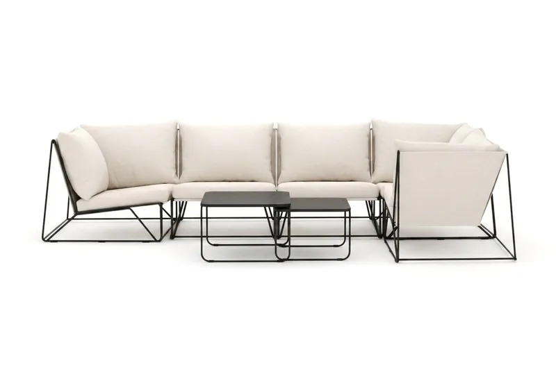 Usteryd utomhus hörnsoffa 5-sits vändbar - Svart/Beige - Trädgård & spabad - Utemiljö - Altan & terrass - Altanmöbler