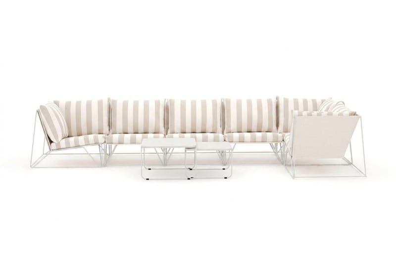 Usteryd utomhus hörnsoffa 6-sits vändbar - Beige/Striped - Utemöbler - Loungemöbler - Loungesoffa