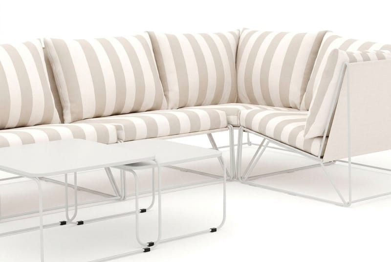 Usteryd utomhus hörnsoffa 6-sits vändbar - Beige/Striped - Utemöbler - Loungemöbler - Loungesoffa