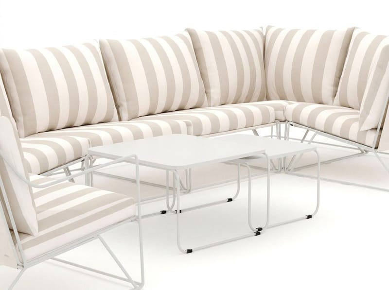 Usteryd utomhus hörnsoffa 6-sits vändbar med fåtölj - Beige/Striped - Trädgård & spabad - Utemiljö - Altan & terrass - Altanmöbler