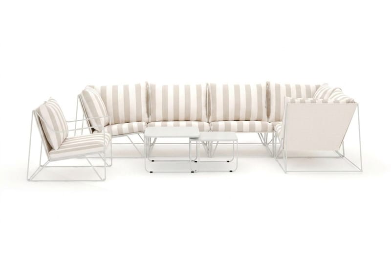 Usteryd utomhus hörnsoffa 6-sits vändbar med fåtölj - Beige/Striped - Trädgård & spabad - Utemiljö - Altan & terrass - Altanmöbler
