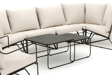 Usteryd utomhus hörnsoffa 6-sits vändbar med fåtölj - Svart/Beige - Utemöbler - Loungemöbler - Soffgrupp utomhus