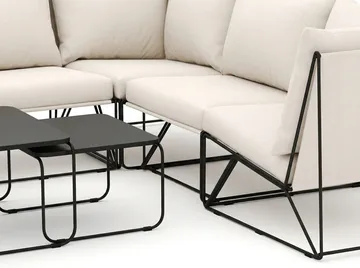 Usteryd utomhus hörnsoffa 6-sits vändbar med fåtölj - Svart/Beige - Utemöbler - Loungemöbler - Soffgrupp utomhus