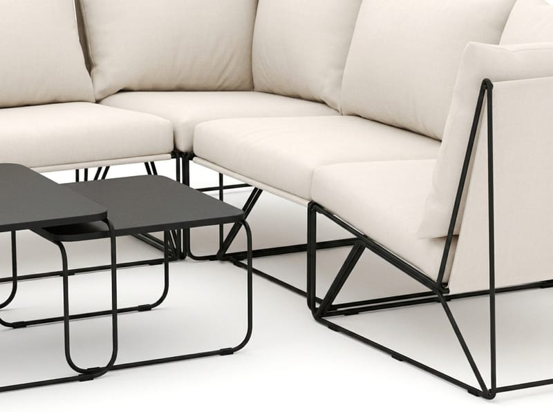 Usteryd utomhus hörnsoffa 6-sits vändbar med fåtölj - Svart/Beige - Trädgård & spabad - Utemiljö - Altan & terrass - Altanmöbler