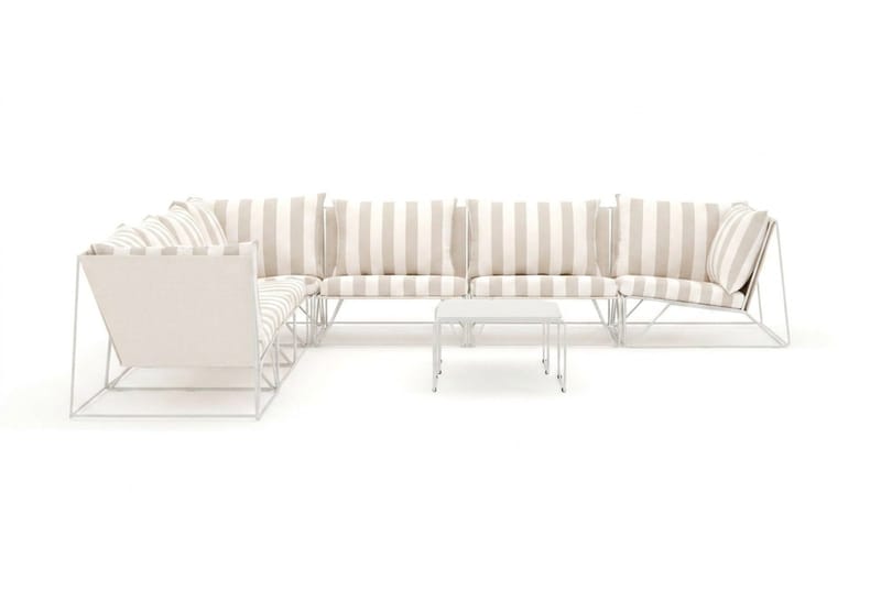 Usteryd utomhus hörnsoffa 7-sits vändbar - Beige/Striped - Trädgård & spabad - Utemiljö - Altan & terrass - Altanmöbler