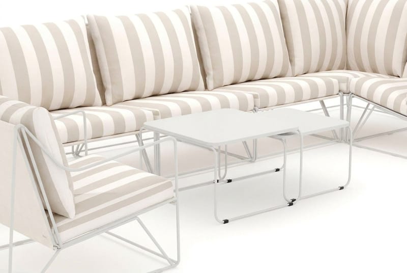 Usteryd utomhus hörnsoffa 7-sits vändbar med fåtölj - Beige/Striped - Trädgård & spabad - Utemiljö - Altan & terrass - Altanmöbler