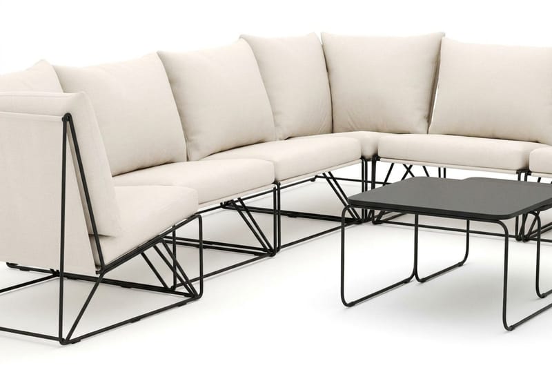 Usteryd utomhus hörnsoffa 7-sits vändbar - Svart/Beige - Utemöbler - Loungemöbler - Soffgrupp utomhus