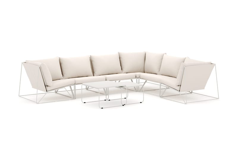 Usteryd utomhus L-soffa 6-sits vändbar - Beige/Beige - Utemöbler - Loungemöbler - Loungesoffa