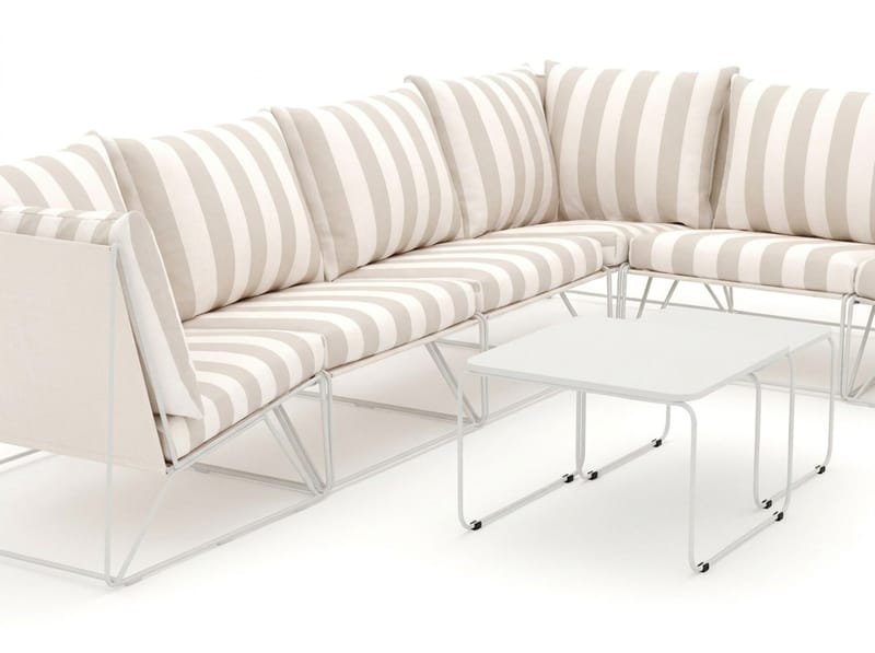 Usteryd utomhus L-soffa 6-sits vändbar - Beige/Striped - Utemöbler - Loungemöbler - Loungesoffa