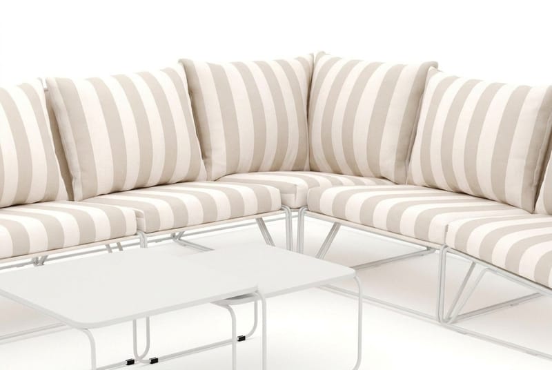 Usteryd utomhus L-soffa 7-sits vändbar - Beige/Striped - Utemöbler - Loungemöbler - Soffgrupp utomhus