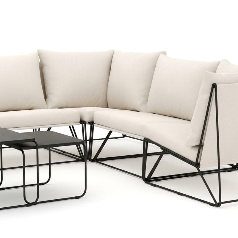Usteryd utomhus L-soffa 7-sits vändbar - Svart/Beige - Utemöbler - Loungemöbler - Soffgrupp utomhus
