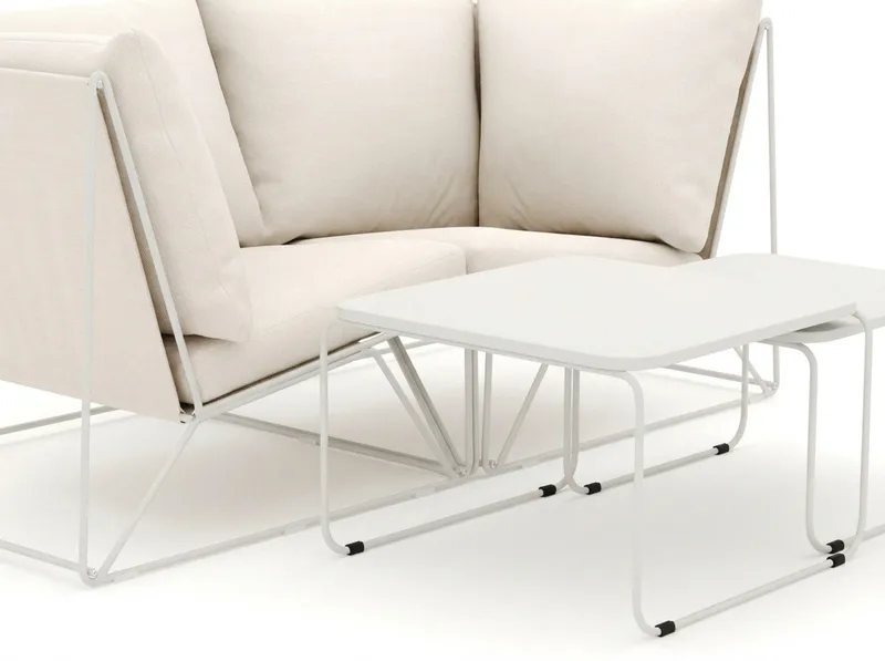 Usteryd utomhus rak 2-sits soffa - Beige/Beige - Utemöbler - Balkong - Balkongmöbler - Soffa balkong