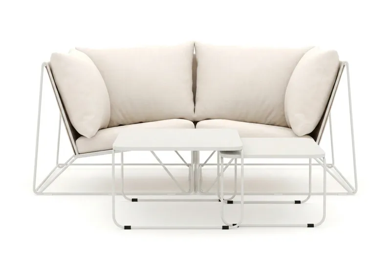 Usteryd utomhus rak 2-sits soffa - Beige/Beige - Utemöbler - Balkong - Balkongmöbler - Soffa balkong