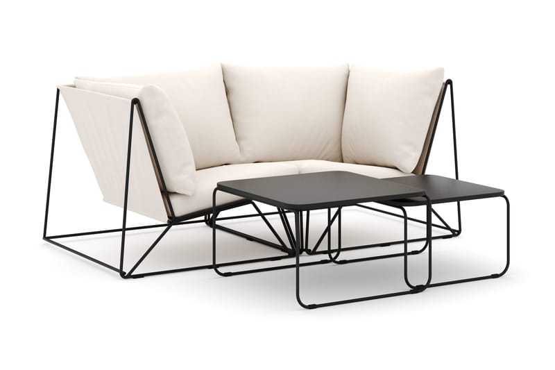 Usteryd utomhus rak 2-sits soffa - Svart/Beige - Utemöbler - Loungemöbler - Loungesoffa
