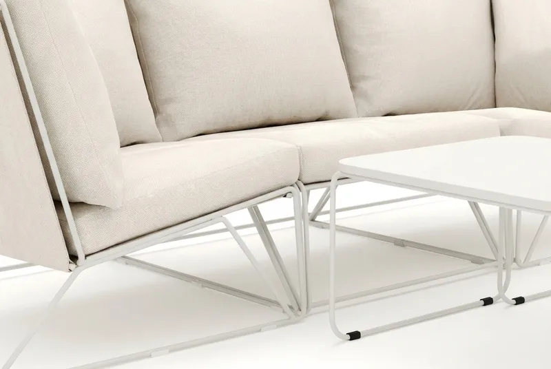 Usteryd utomhus rak 3-sits soffa - Beige/Beige - Utemöbler - Loungemöbler - Loungesoffa