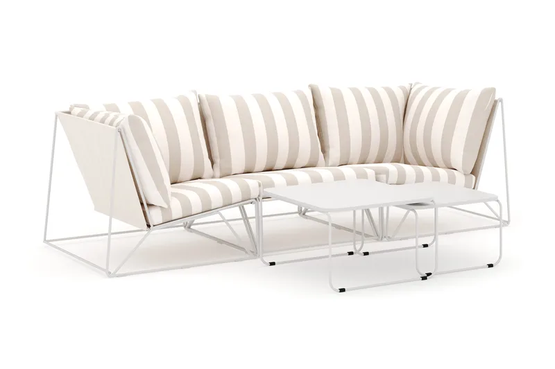 Usteryd utomhus rak 3-sits soffa - Beige/Striped - Utemöbler - Loungemöbler - Loungesoffa