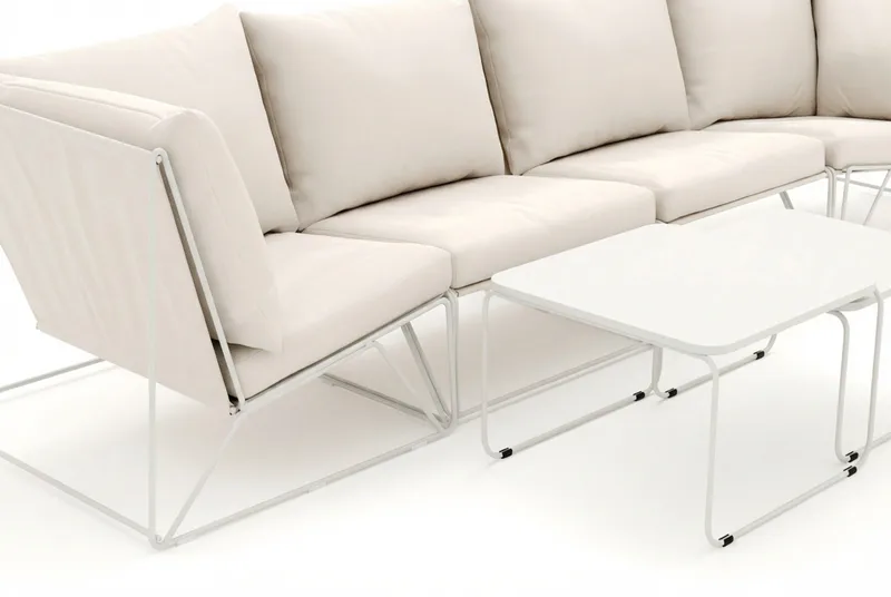 Usteryd utomhus rak 4-sits soffa - Beige/Beige - Utemöbler - Loungemöbler - Loungesoffa