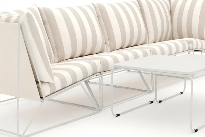 Usteryd utomhus rak 4-sits soffa - Beige/Striped - Utemöbler - Loungemöbler - Loungesoffa