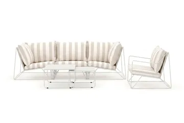 Usteryd utomhus rak 4-sits soffa med fåtölj - Beige/Striped - Utemöbler - Loungemöbler - Soffgrupp utomhus