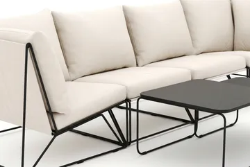 Usteryd utomhus rak 4-sits soffa - Svart/Beige - Utemöbler - Loungemöbler - Soffgrupp utomhus