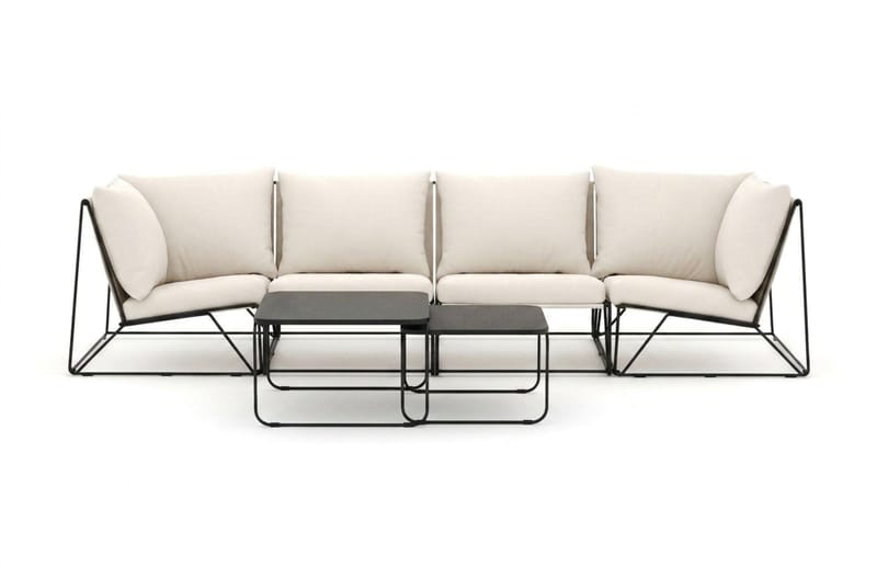 Usteryd utomhus rak 4-sits soffa - Svart/Beige - Utemöbler - Loungemöbler - Soffgrupp utomhus