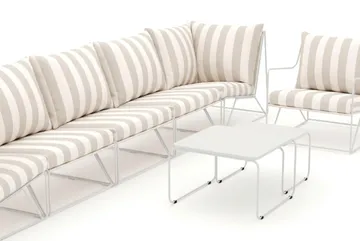 Usteryd utomhus rak 6-sits soffa med fåtölj - Beige/Striped - Utemöbler - Loungemöbler - Soffgrupp utomhus