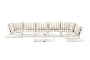 Usteryd utomhus rak 6-sits soffa med fåtölj - Beige/Striped - Utemöbler - Loungemöbler - Soffgrupp utomhus