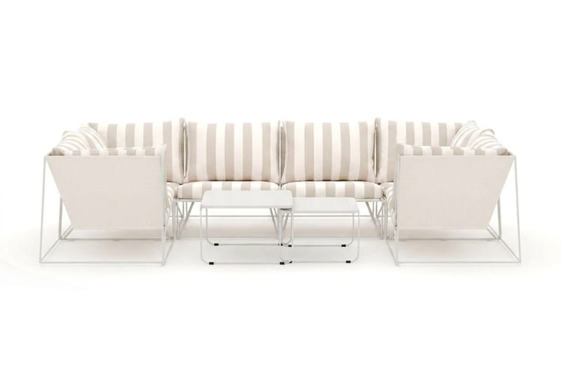 Usteryd utomhus U-soffa 6-sits med stängt avslut - Beige/Striped - Trädgård & spabad - Utemiljö - Altan & terrass - Altanmöbler