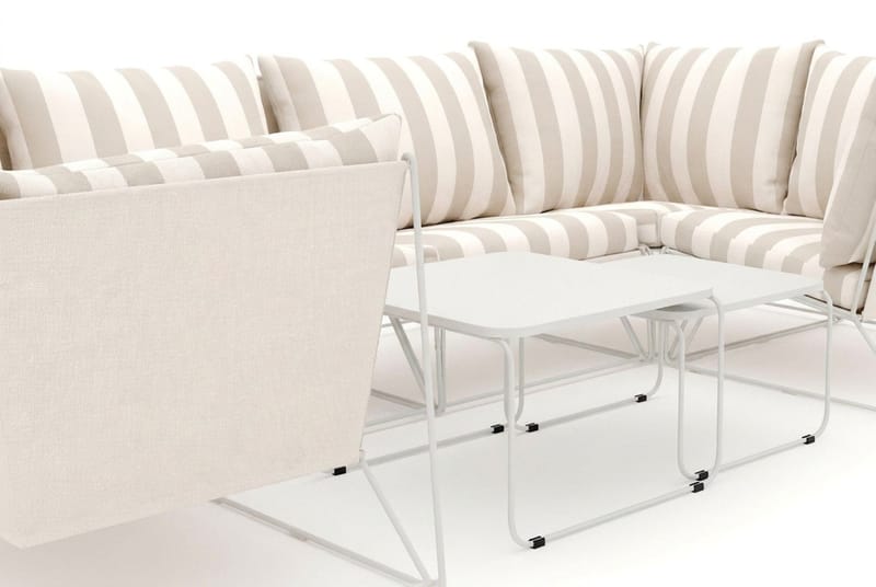 Usteryd utomhus U-soffa 6-sits med stängt avslut - Beige/Striped - Trädgård & spabad - Utemiljö - Altan & terrass - Altanmöbler