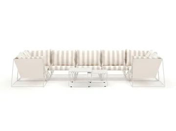 Usteryd utomhus U-soffa 7-sits med stängt avslut - Beige/Striped - Utemöbler - Loungemöbler - Soffgrupp utomhus