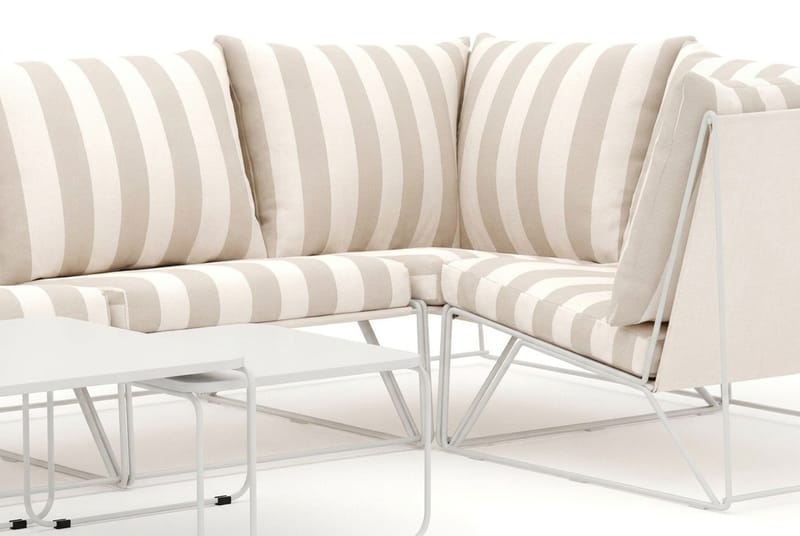 Usteryd utomhus U-soffa 7-sits med stängt avslut - Beige/Striped - Trädgård & spabad - Utemiljö - Altan & terrass - Altanmöbler