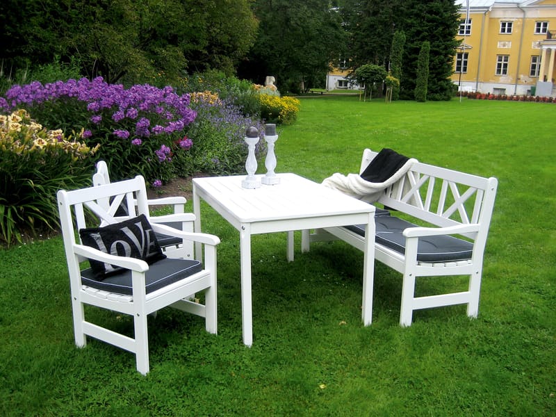 Utomhussoffa Europe 3-sits - Vit - Utemöbler - Utesoffa - Trädgårdsbänk & utebänk