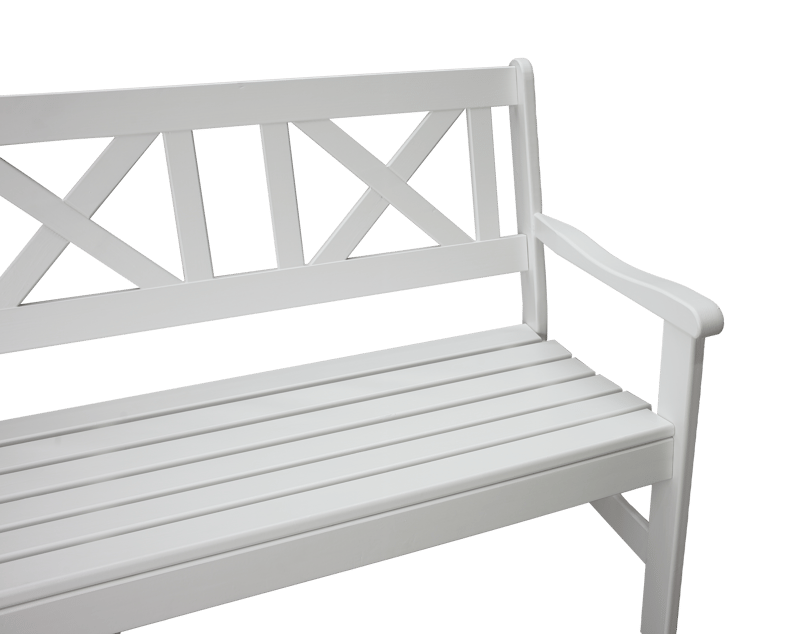 Utomhussoffa Europe 3-sits - Vit - Utemöbler - Utesoffa - Trädgårdsbänk & utebänk