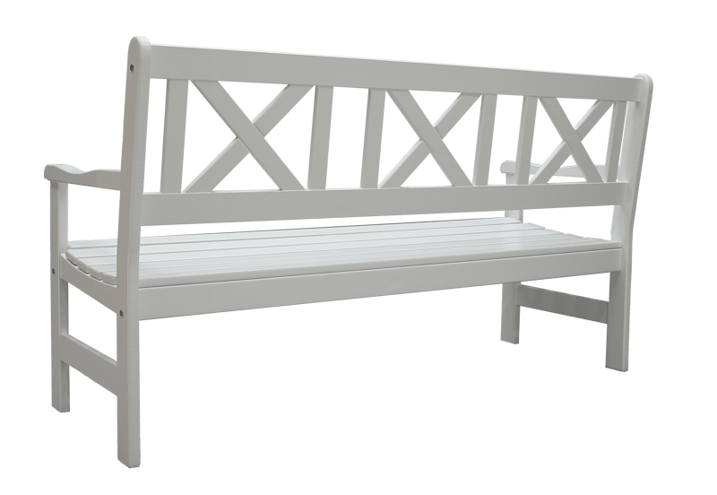 Utomhussoffa Europe 3-sits - Vit - Utemöbler - Utesoffa - Trädgårdsbänk & utebänk