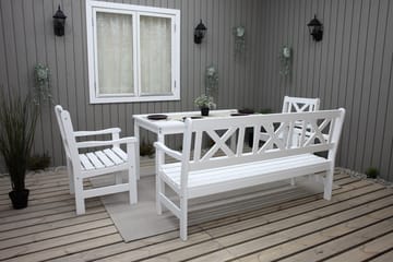 Utomhussoffa Europe 3-sits - Vit - Utemöbler - Utesoffa - Trädgårdsbänk & utebänk